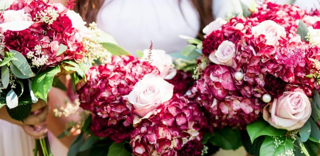 Blush and Burgundy Wedding Flowers featured image