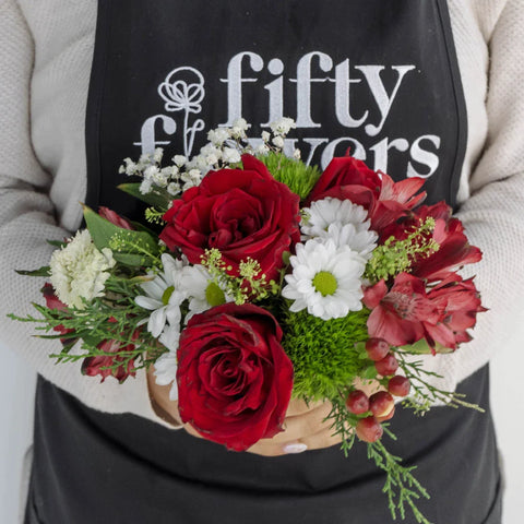 Christmas Decorative Flower Arrangement Apron - Image