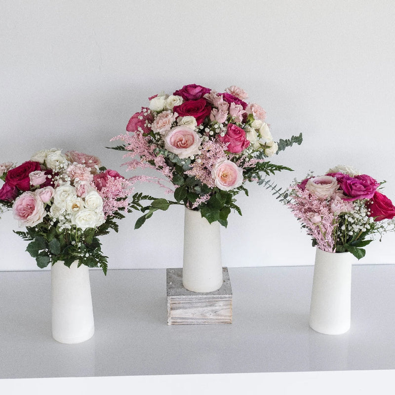 Delightfully Pink Wedding Centerpieces Close Up - Image