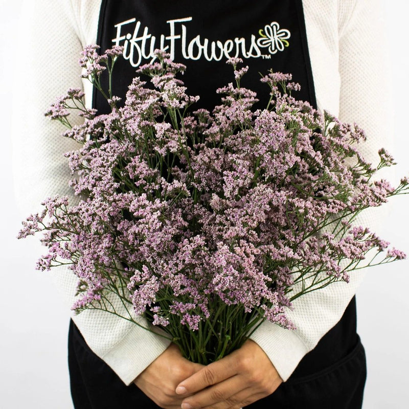 Dusty Mauve Limonium Flower Bunch in Hand