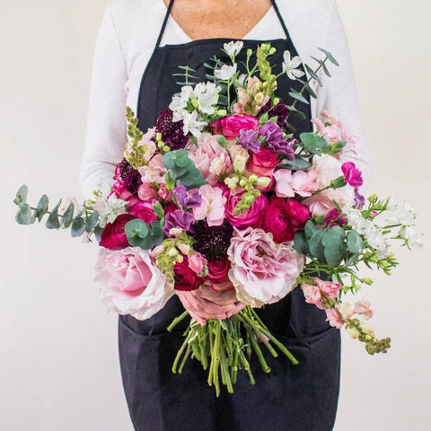 Elegant Pink DIY Flower Kit In Hands