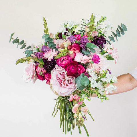 Elegant Pink DIY Flower Kit in a Hand