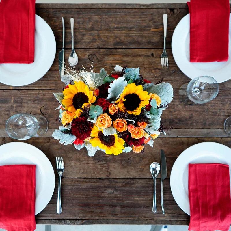 Fall Tablescape Flower Arrangement