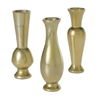 Antique Gold Finish Bud Vase Set