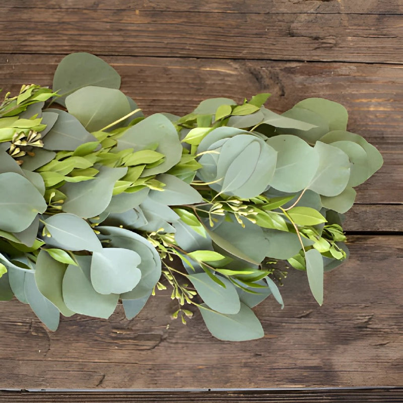 Silver Dollar Seeded Eucalyptus and Myrtle Garland