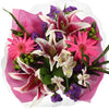 Discount Table Arrangements Pink and Purple Flowers