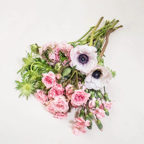 Pink DIY Flower Kit Up Flatlay