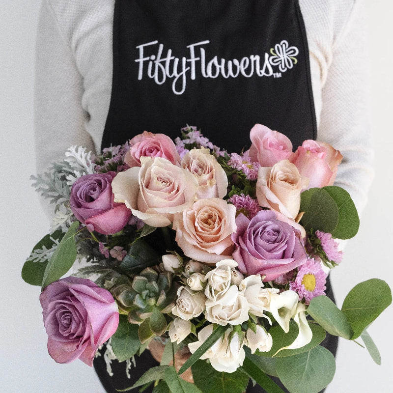 Purple Passion Wedding Centerpieces Apron - Image