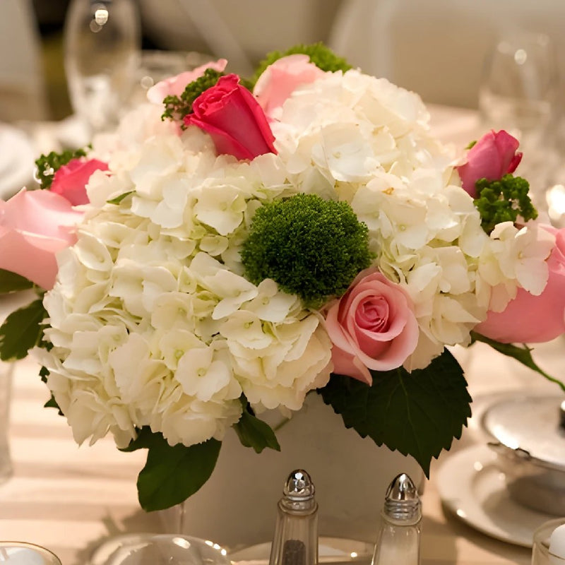 Rose and Hydrangea Small DIY Flower Kit In a Vase