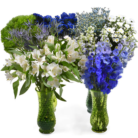 Royal Blue Textured Filler DIY Flower Kit In a Vase