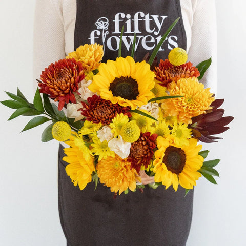 Sunflower Fields Diy Flower Kit Apron - Image