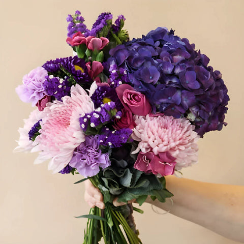 Valentines Day Purple Bouquet Hand - Image